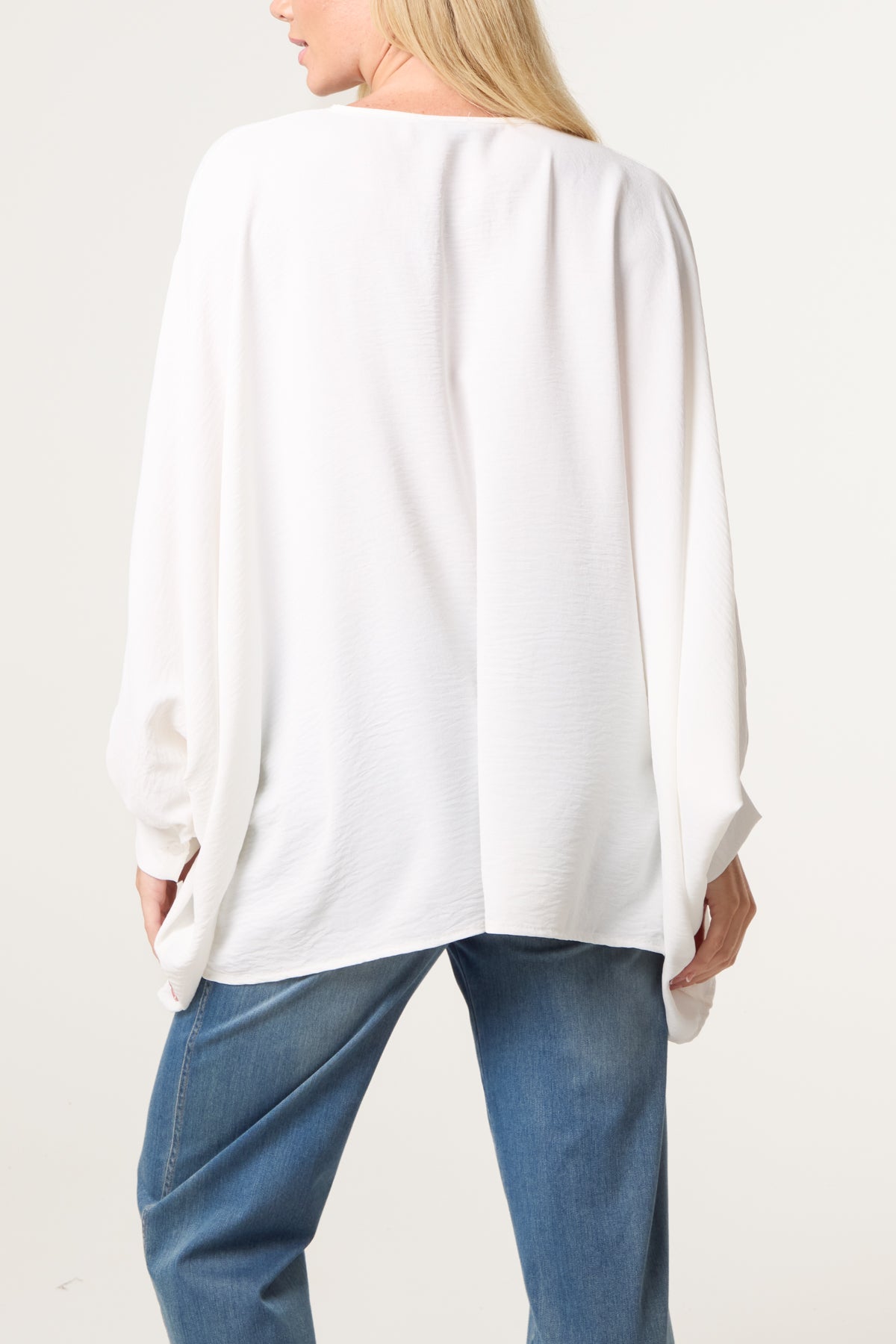 Tie Front Cuff Sleeve Floaty Blouse