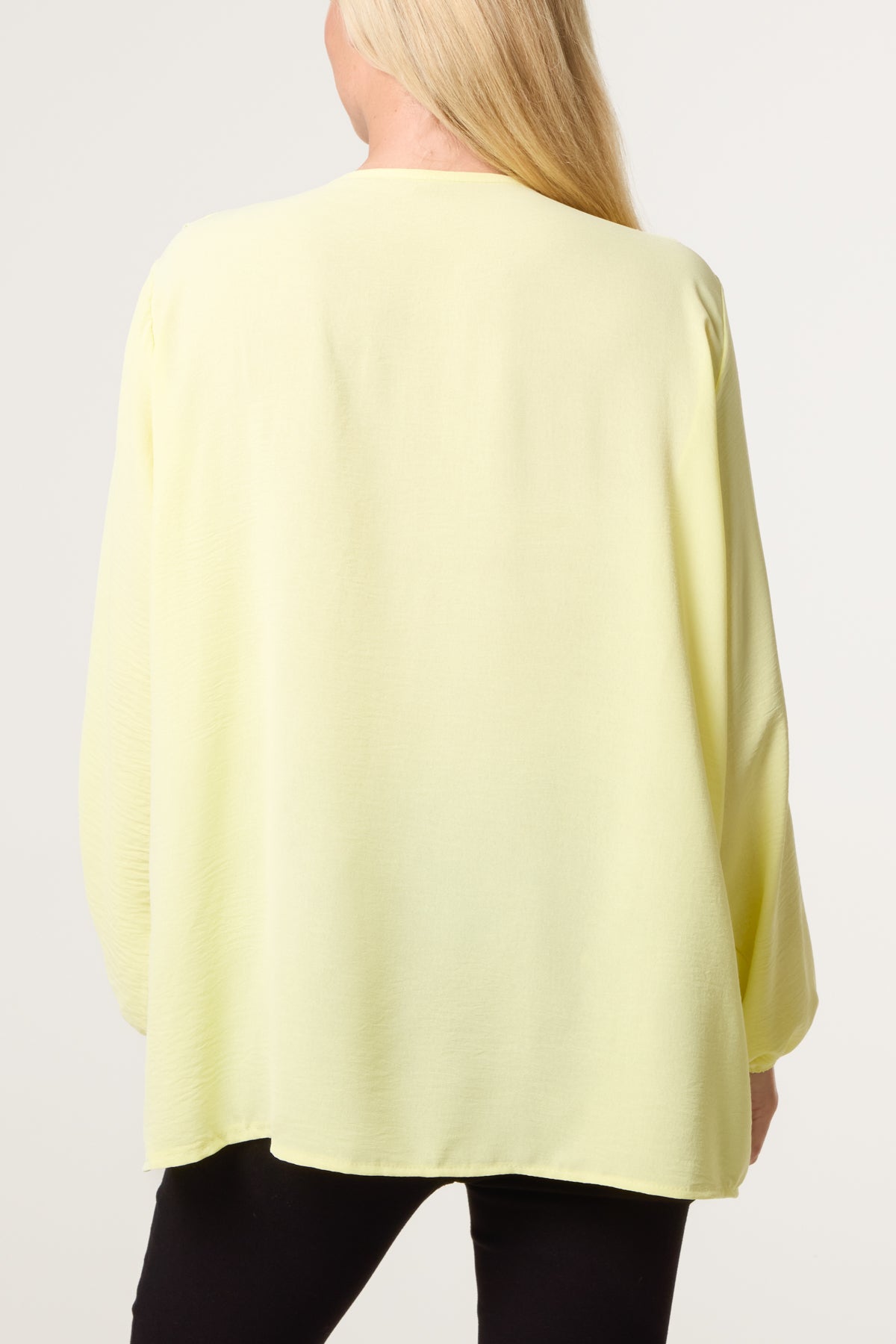 V-Neck Ruffle Long Sleeve Blouse