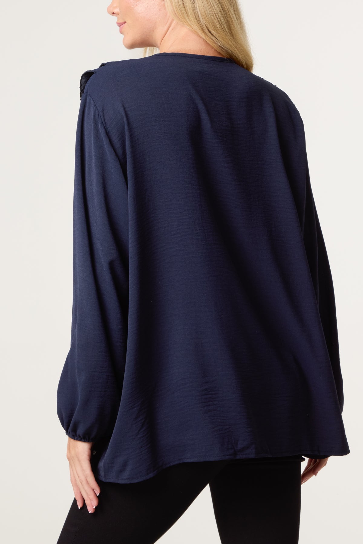 V-Neck Ruffle Long Sleeve Blouse