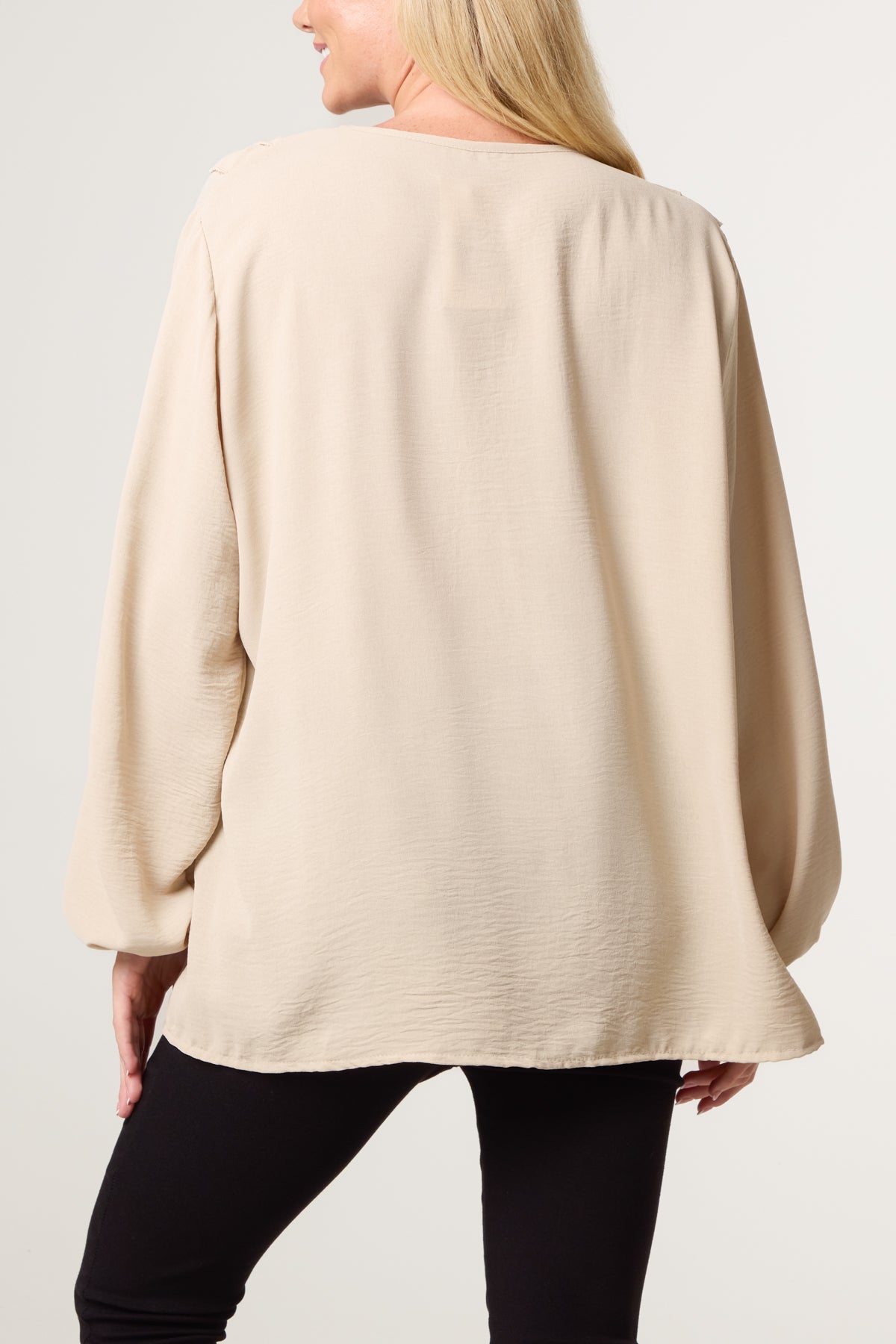 V-Neck Ruffle Long Sleeve Blouse