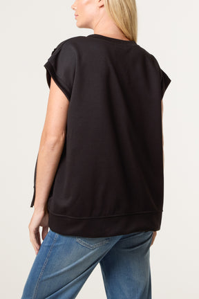 Round Neck Sleeveless Jersey Top