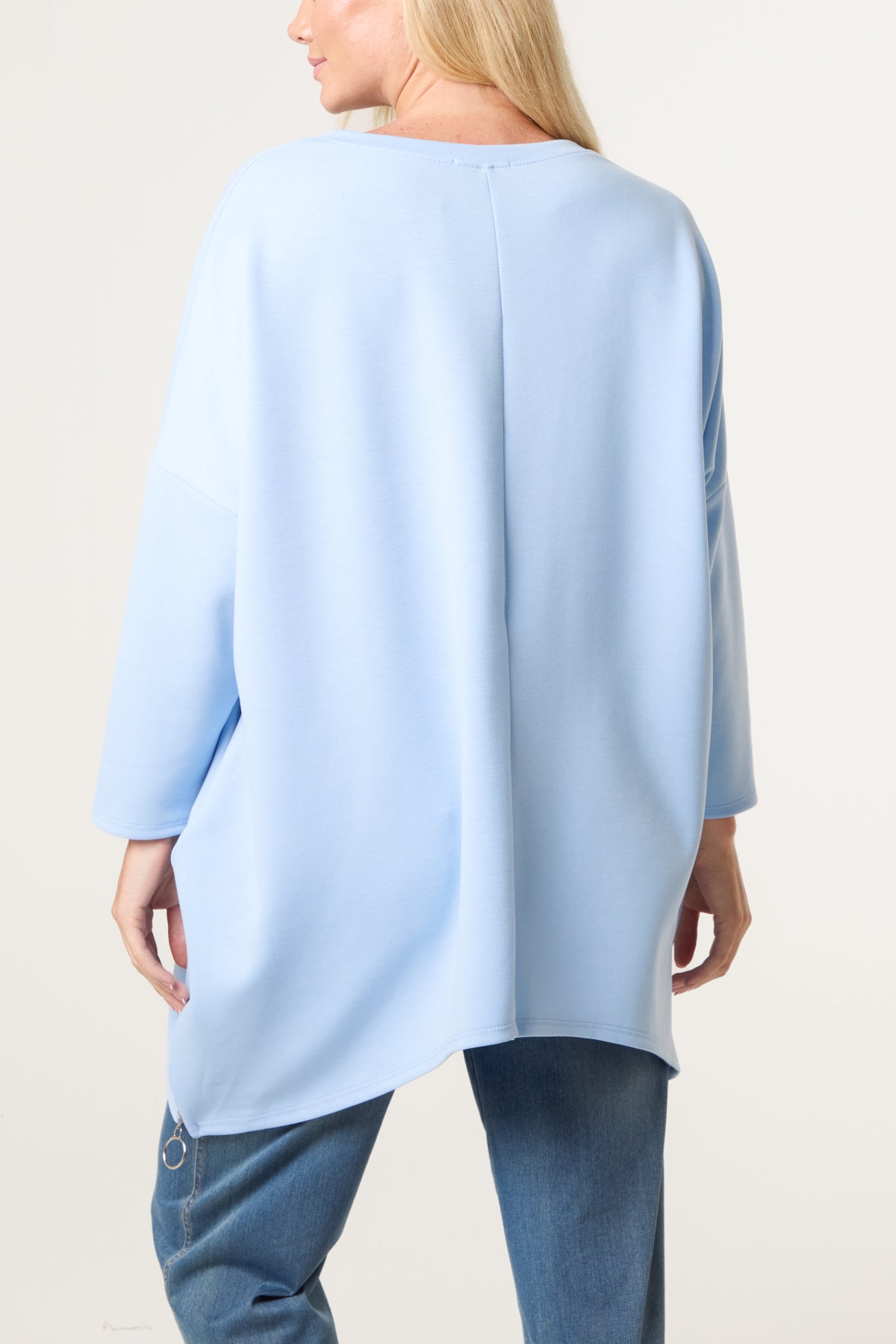 Denim Heart Side Zip Sweatshirt