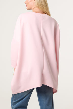 Denim Heart Side Zip Sweatshirt