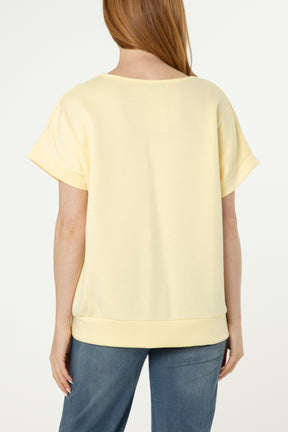 "Weekend" Short Sleeve Sweat Top