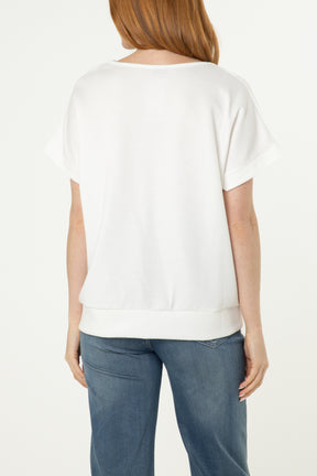 "Weekend" Short Sleeve Sweat Top