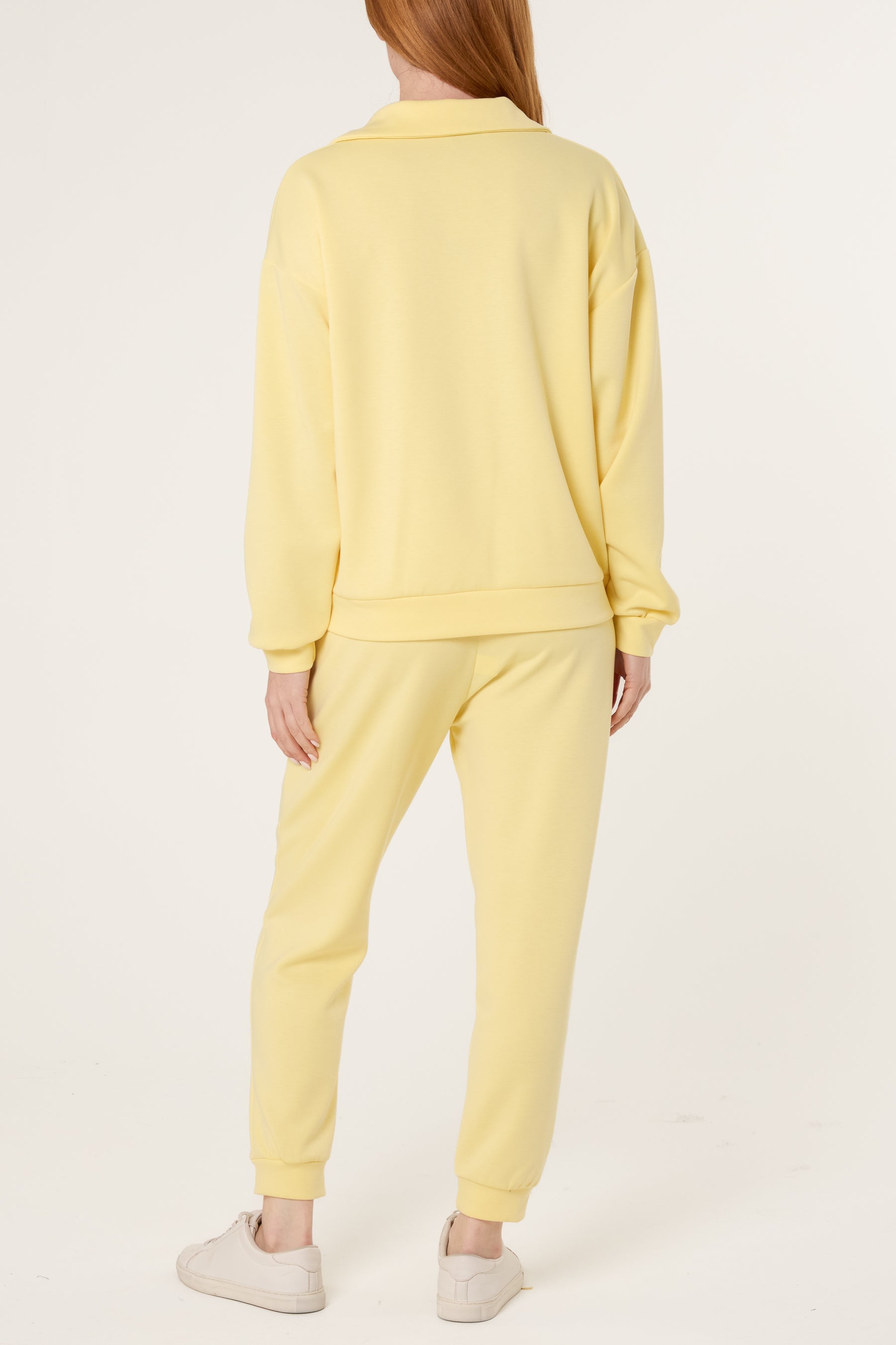 Collar V-Neck Top & Trouser Sweat Set