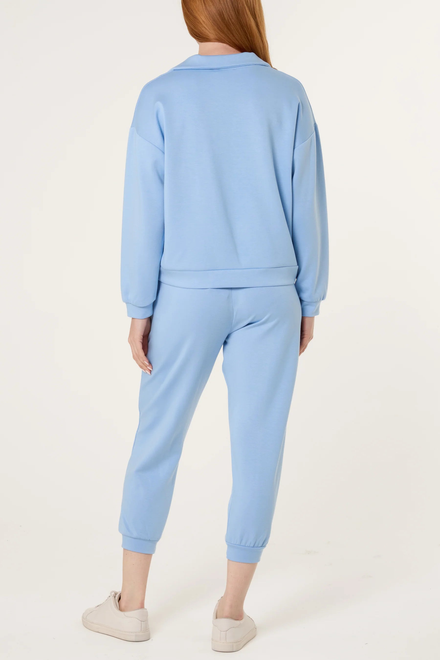 Collar V-Neck Top & Trouser Sweat Set