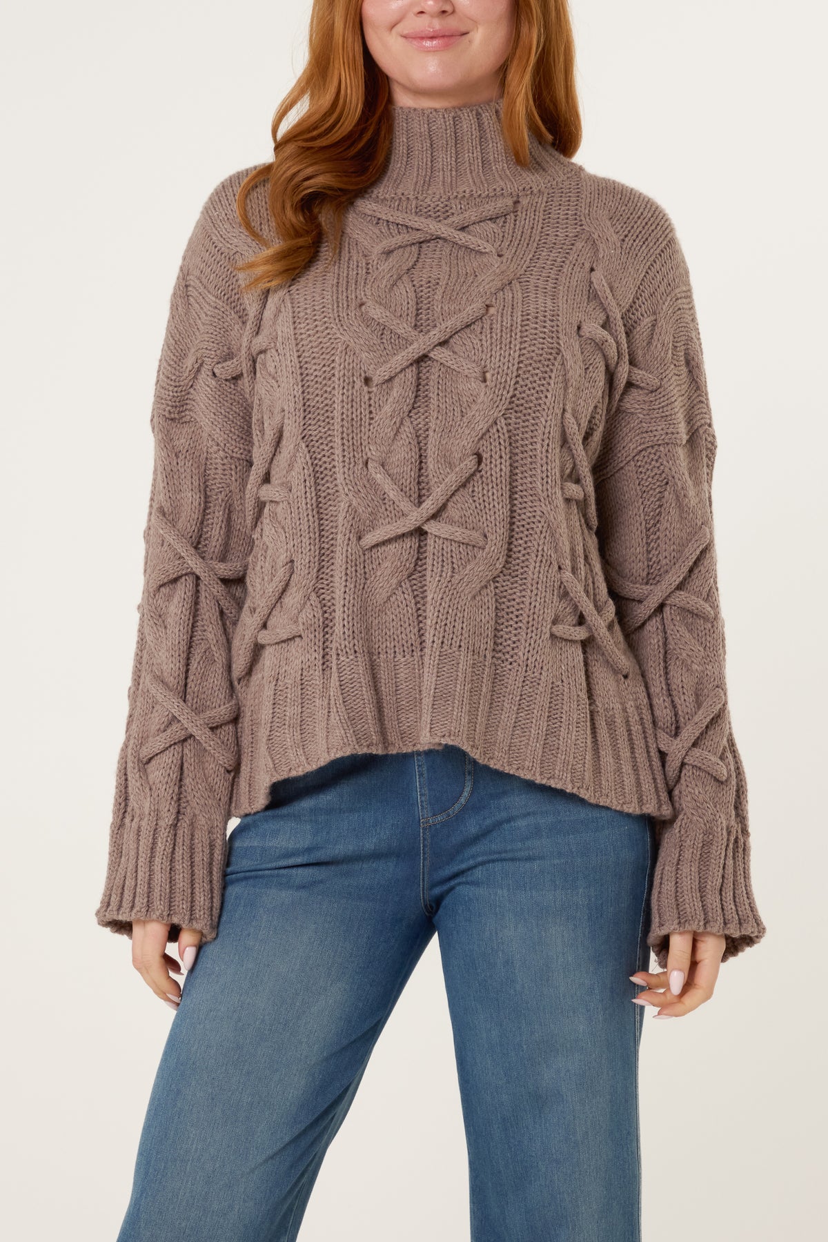 Crisscross Cable Knit Jumper
