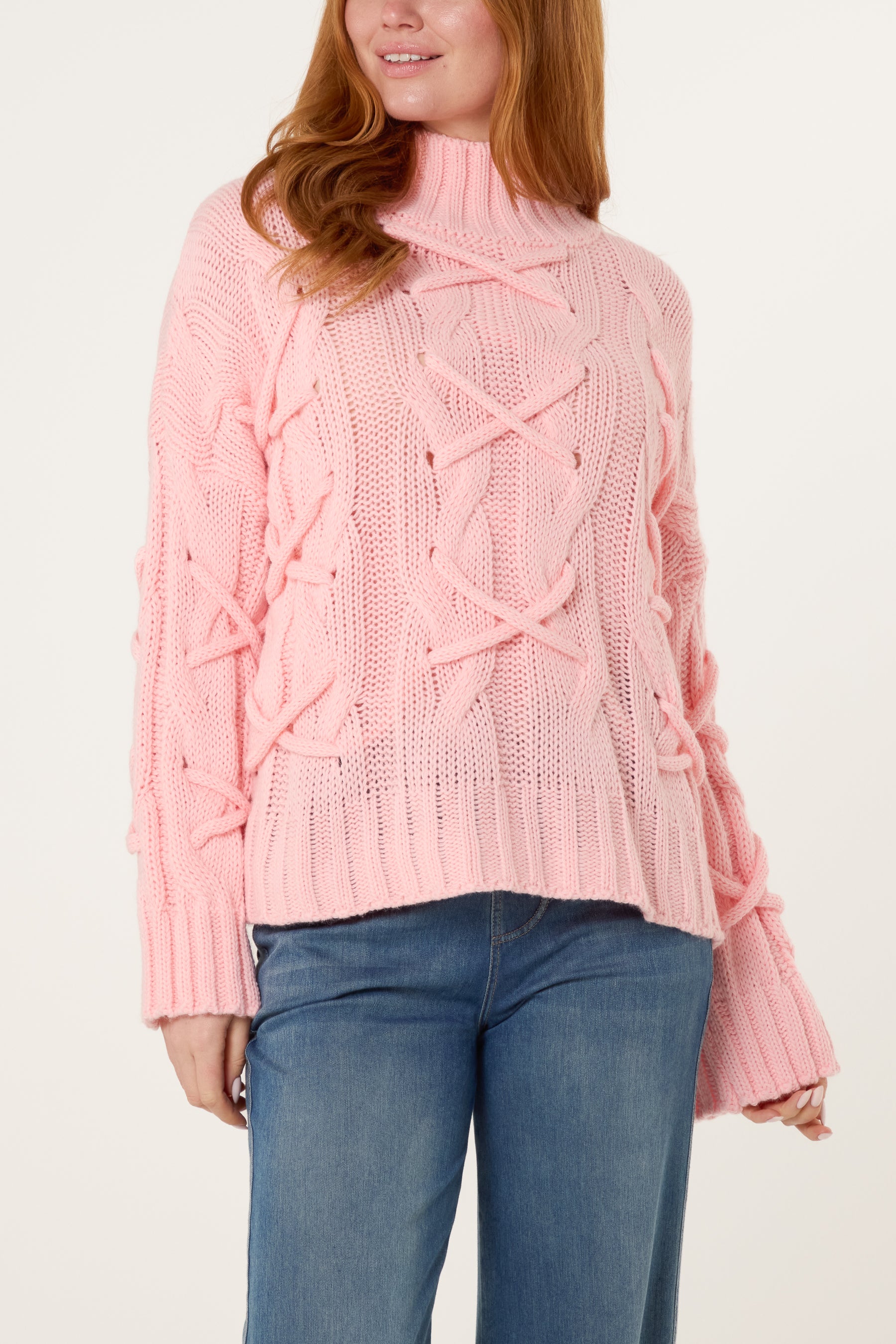 Crisscross Cable Knit Jumper
