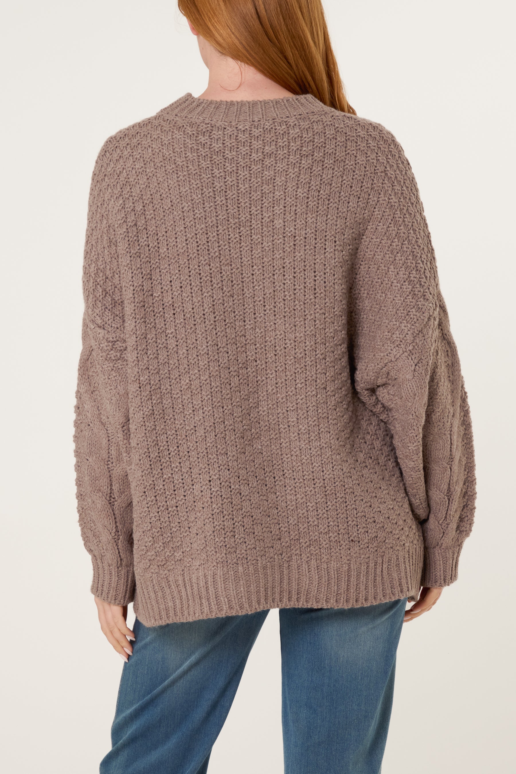 Round Neck Cable Knit Jumper