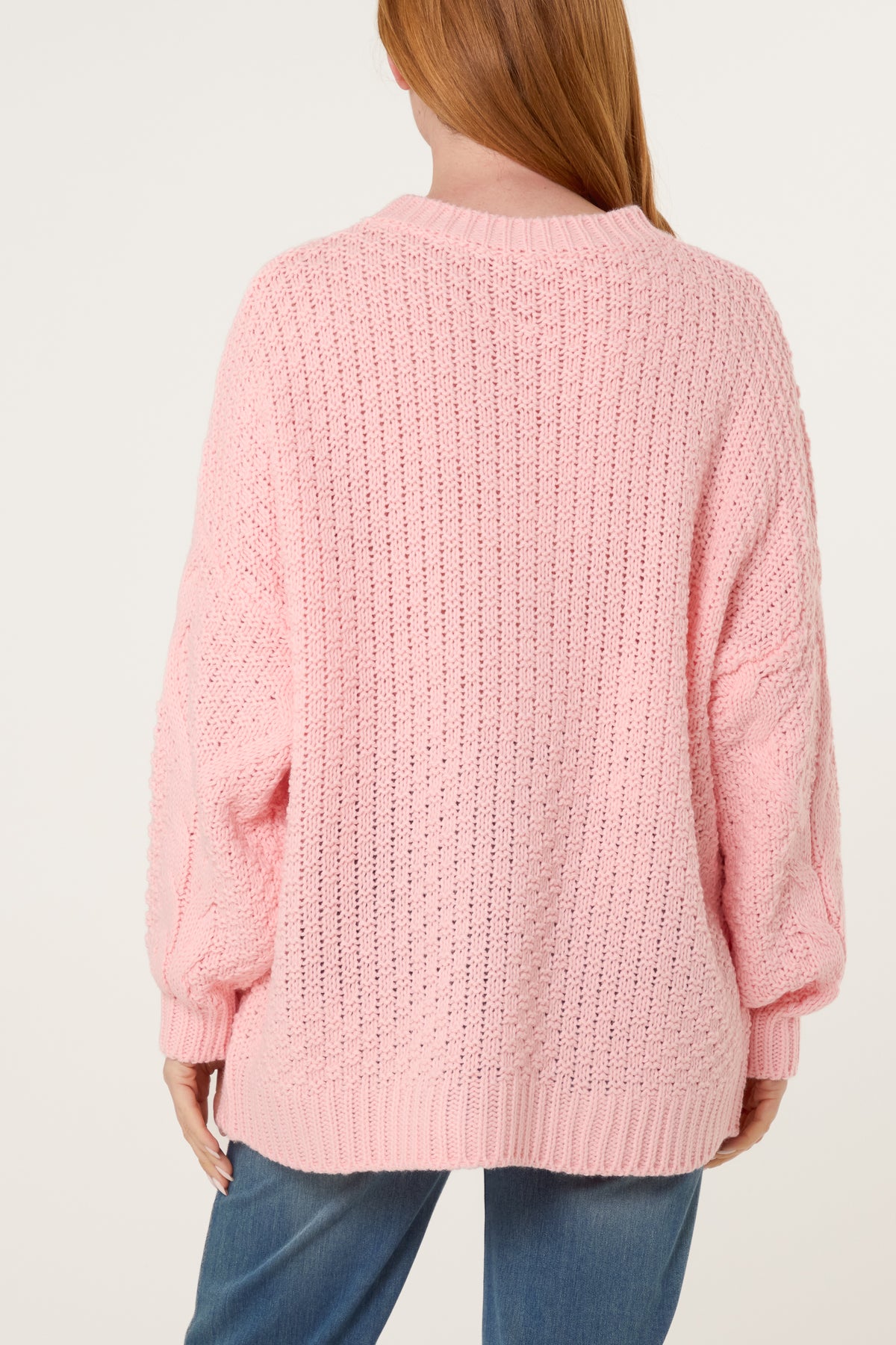 Round Neck Cable Knit Jumper