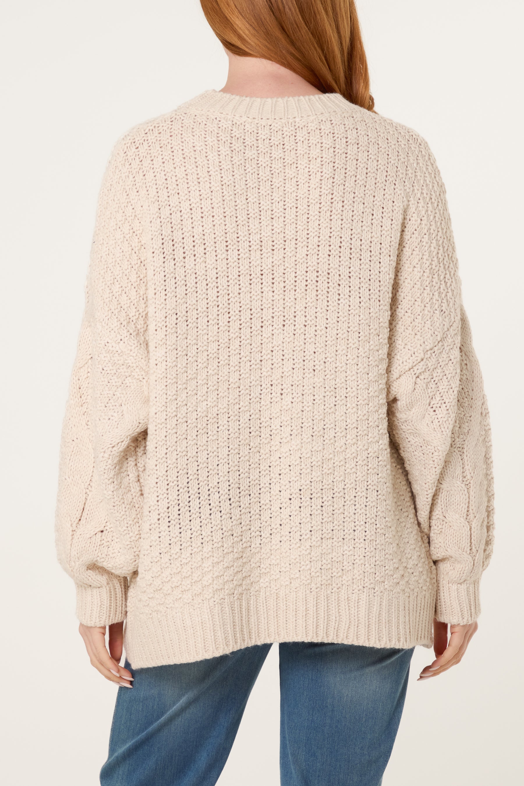 Round Neck Cable Knit Jumper