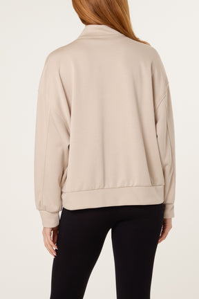 "New York" Embroidery Zip Up Sweatshirt