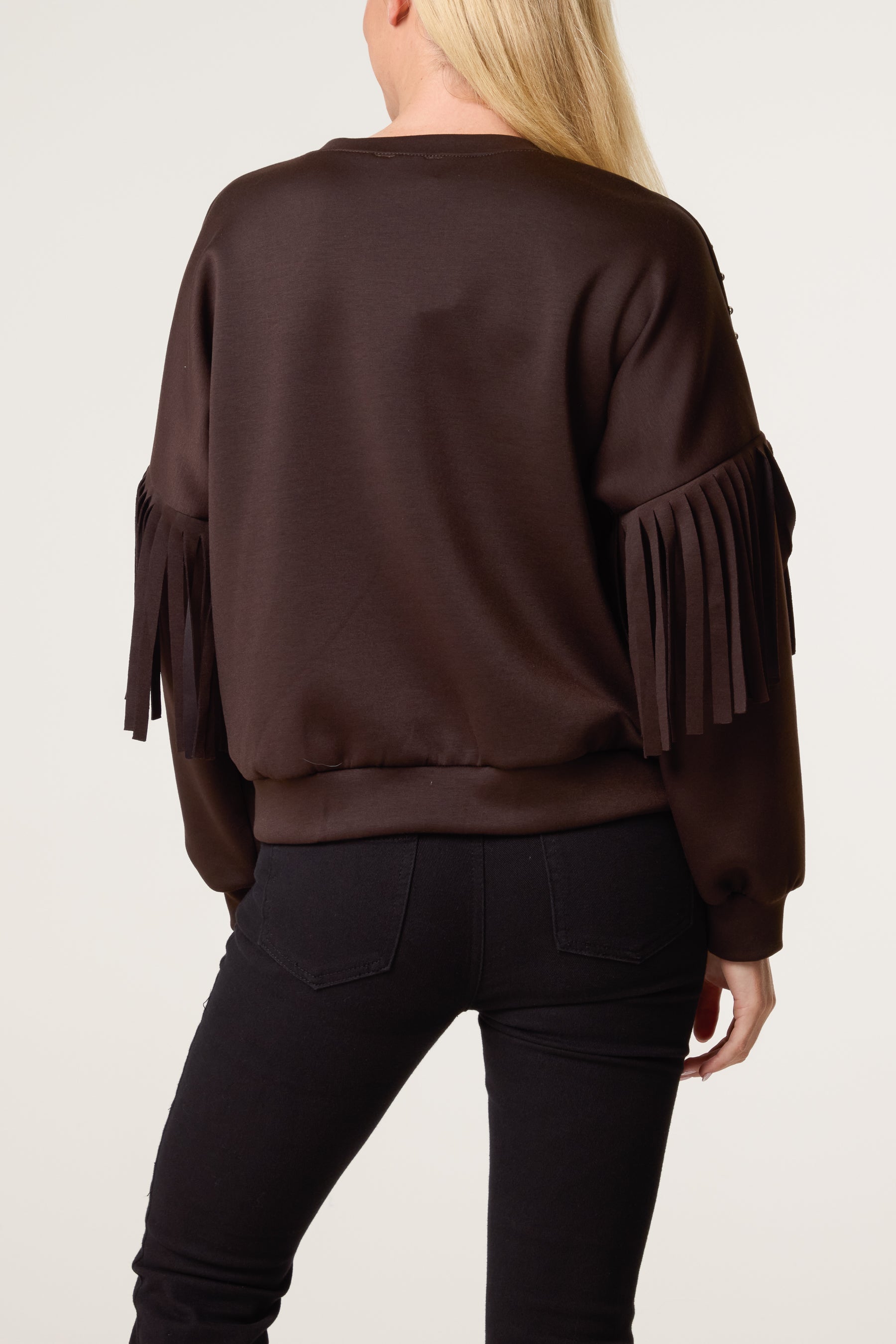 Studs & Frill Sleeve Sweatshirt