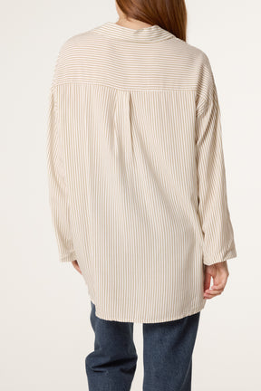 Cotton Blend Stripe Shirt