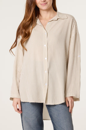 Cotton Blend Stripe Shirt