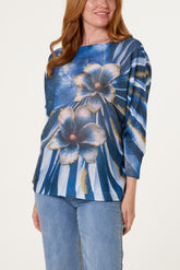 Floral Batwing Crochet Jumper