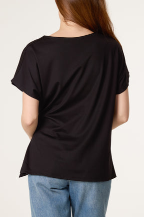 Tie Side Short Sleeve Jersey Top