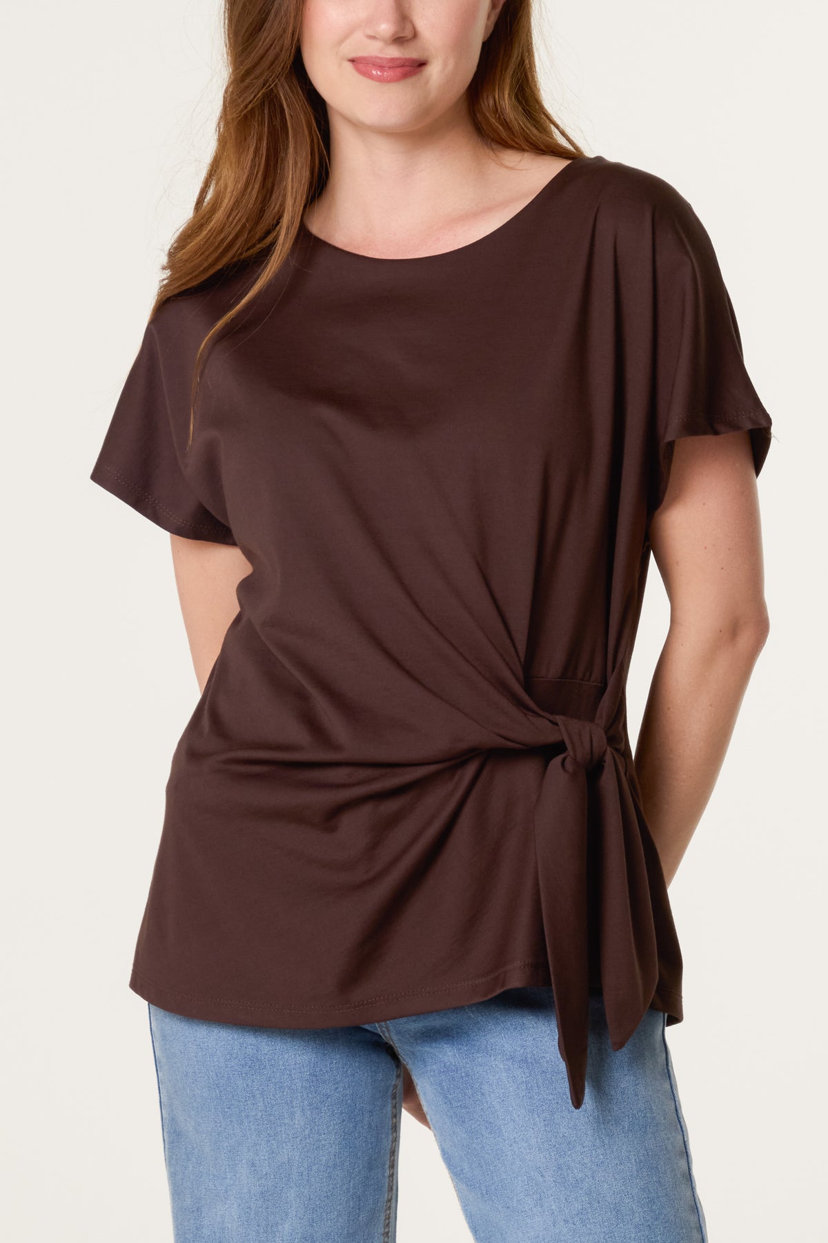 Tie Side Short Sleeve Jersey Top