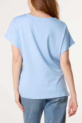 Tie Side Short Sleeve Jersey Top