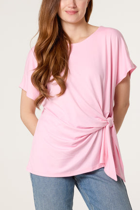 Tie Side Short Sleeve Jersey Top
