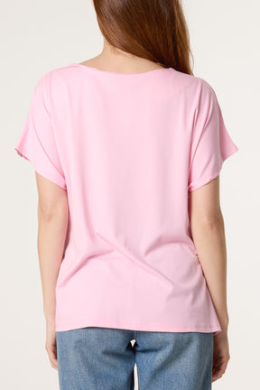 Tie Side Short Sleeve Jersey Top