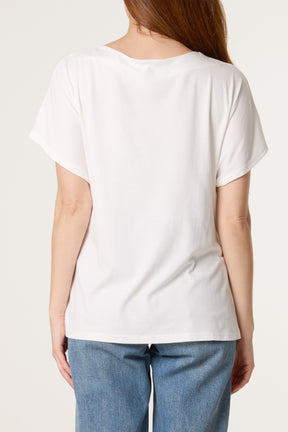 Tie Side Short Sleeve Jersey Top