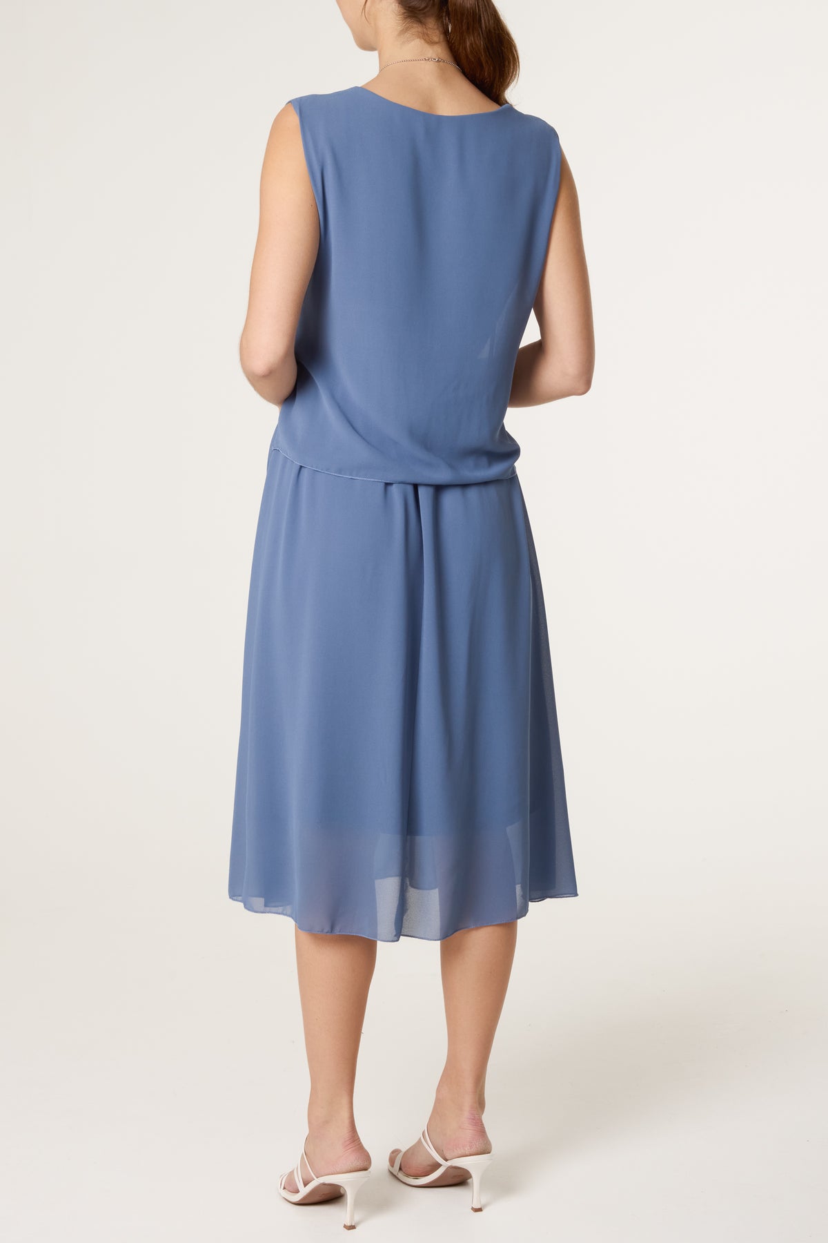 Necklace Tie Side Chiffon Dress