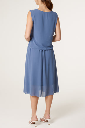 Necklace Tie Side Chiffon Dress