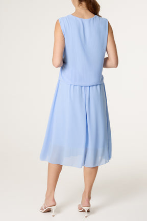 Necklace Tie Side Chiffon Dress