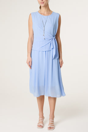 Necklace Tie Side Chiffon Dress
