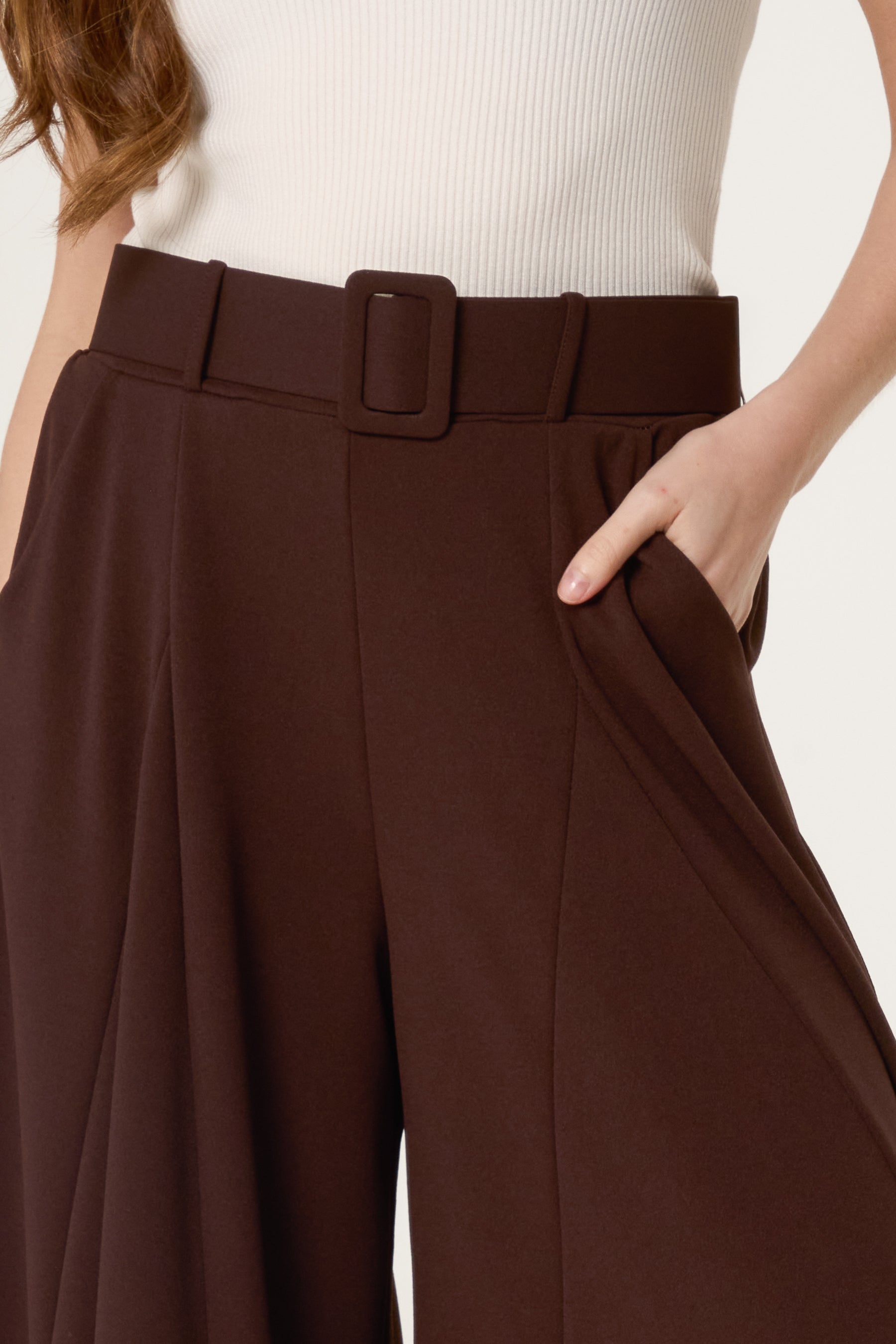 Belted Palazzo Wide Leg Trousers