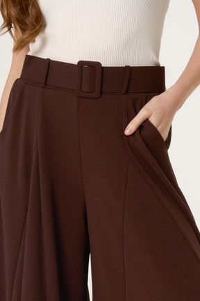 Belted Palazzo Wide Leg Trousers