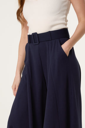 Belted Palazzo Wide Leg Trousers