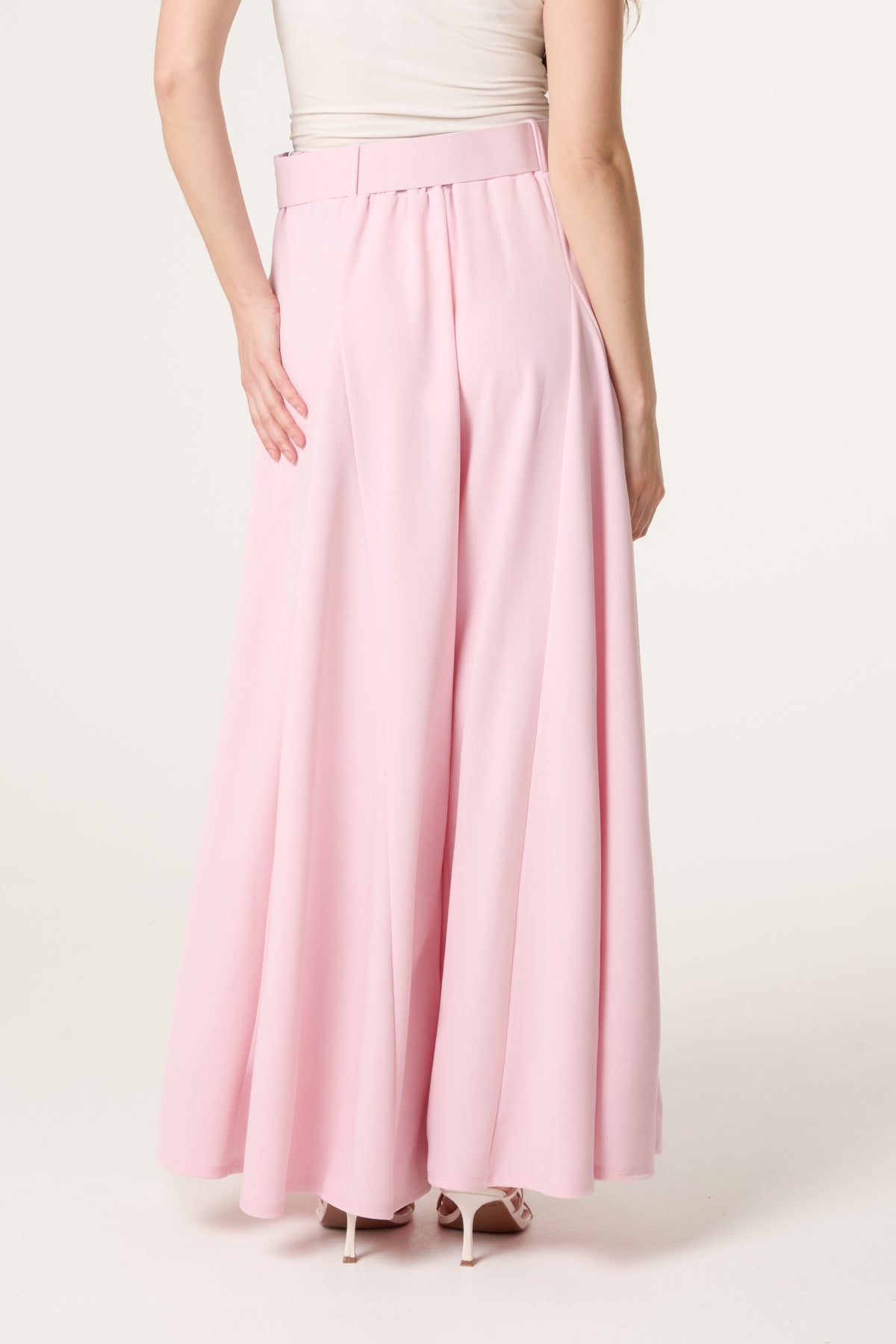 Belted Palazzo Wide Leg Trousers