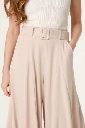 Belted Palazzo Wide Leg Trousers