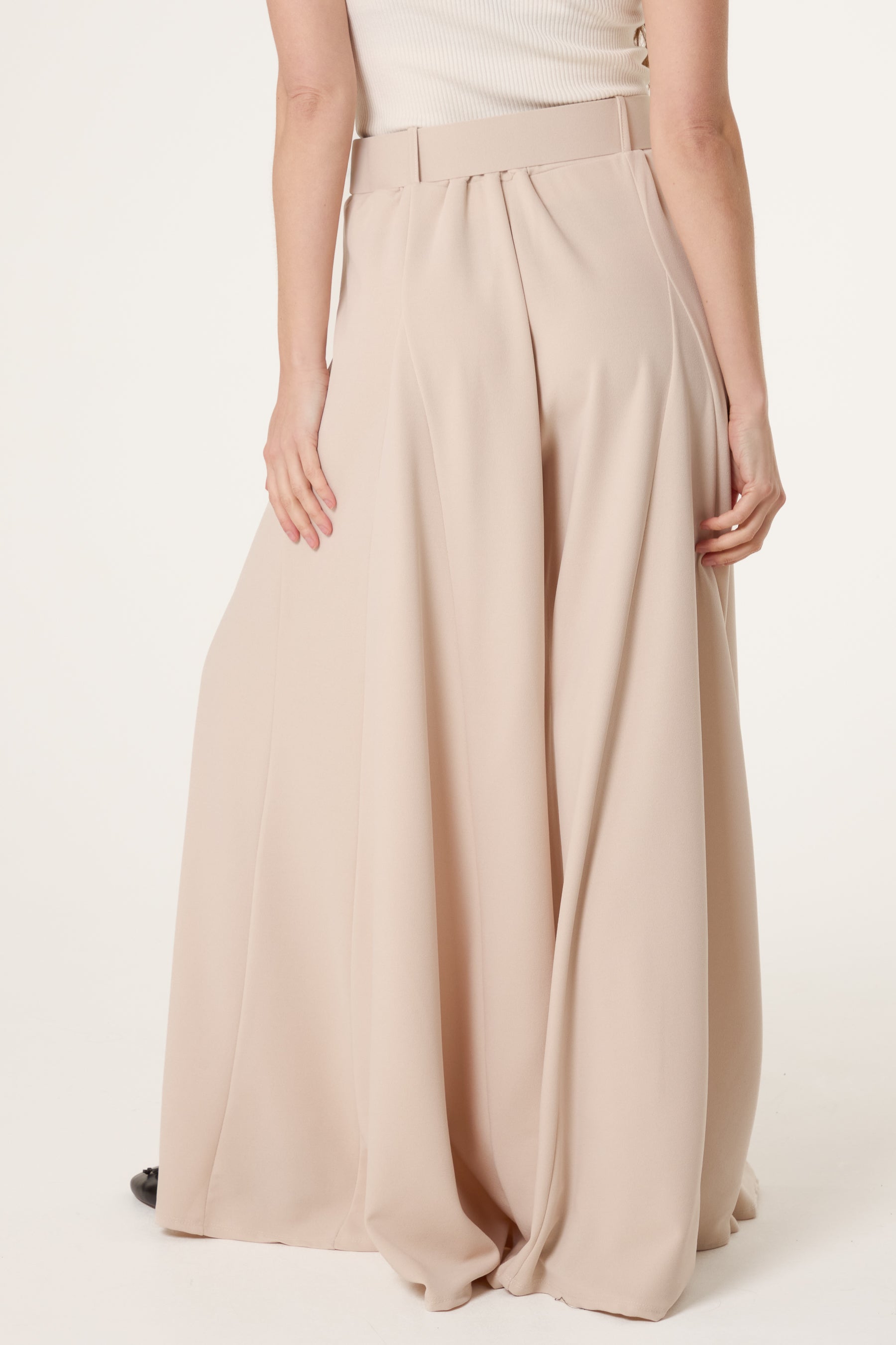 Belted Palazzo Wide Leg Trousers