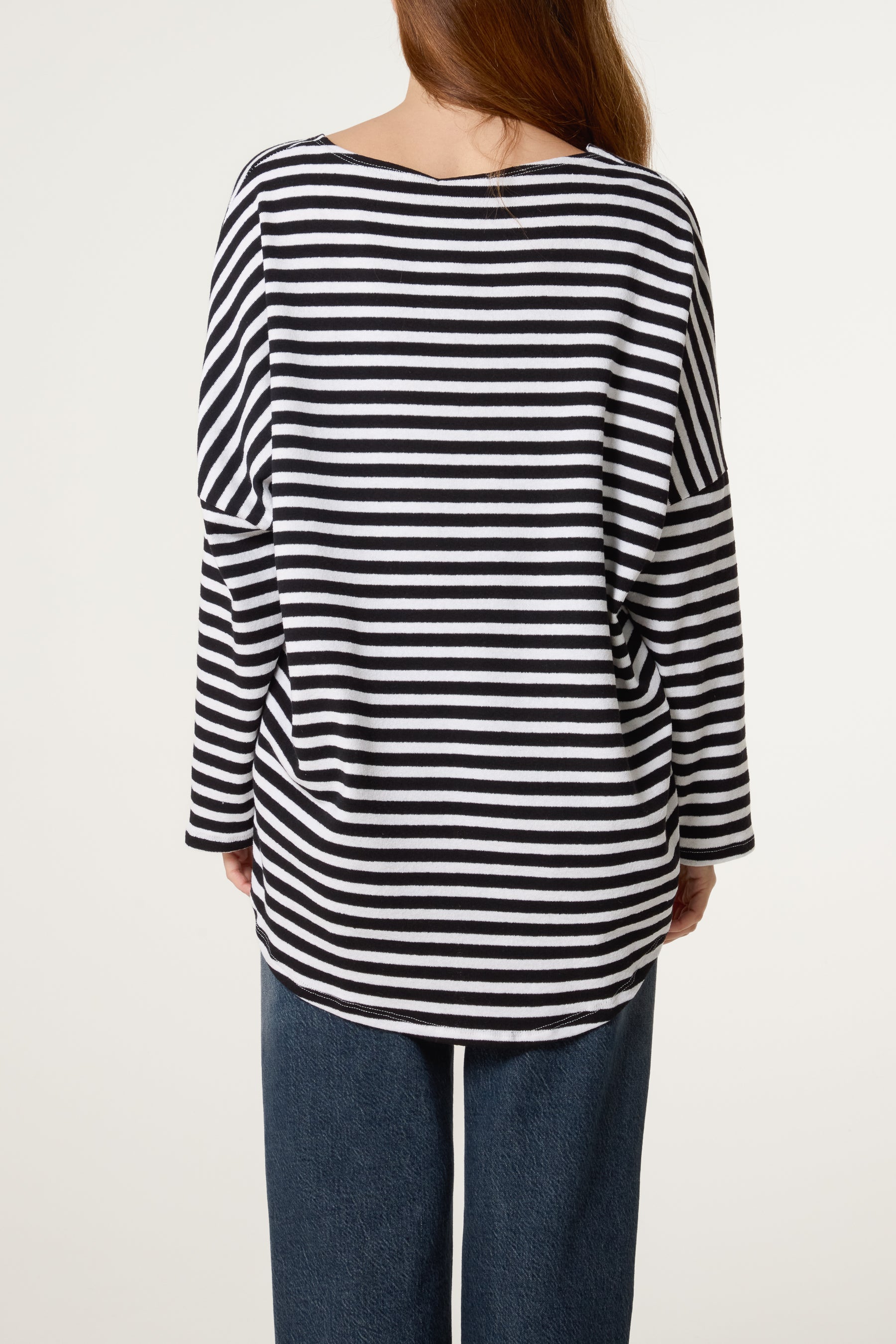 Pure Cotton Long Sleeve Stripe Top