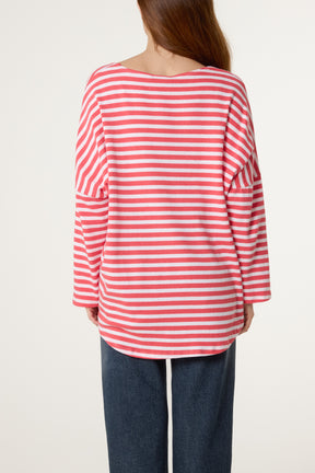 Pure Cotton Long Sleeve Stripe Top