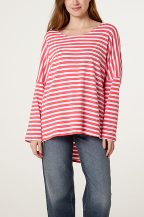 Pure Cotton Long Sleeve Stripe Top