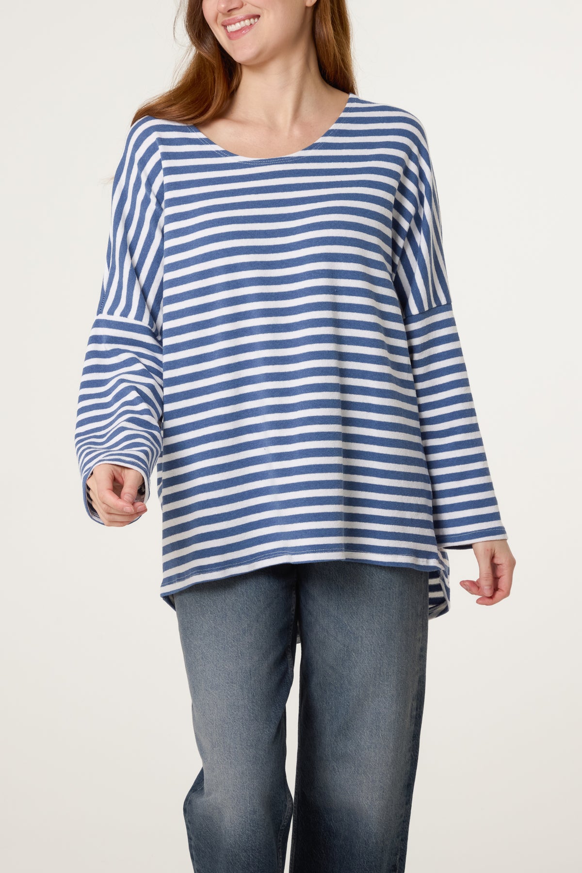 Pure Cotton Long Sleeve Stripe Top
