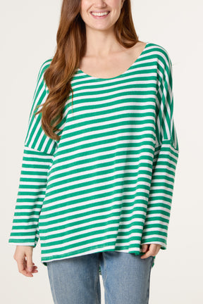 Pure Cotton Long Sleeve Stripe Top