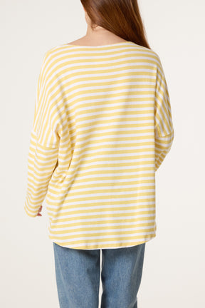 Pure Cotton Long Sleeve Stripe Top