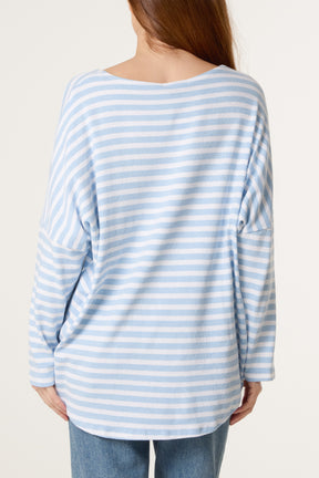 Pure Cotton Long Sleeve Stripe Top
