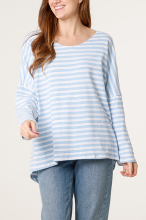 Pure Cotton Long Sleeve Stripe Top