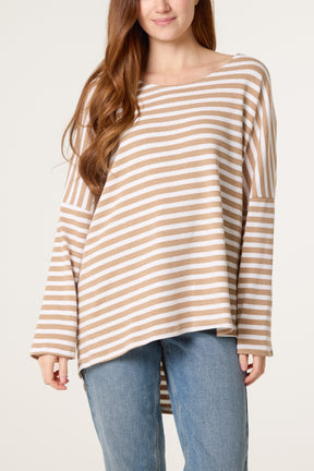 Pure Cotton Long Sleeve Stripe Top