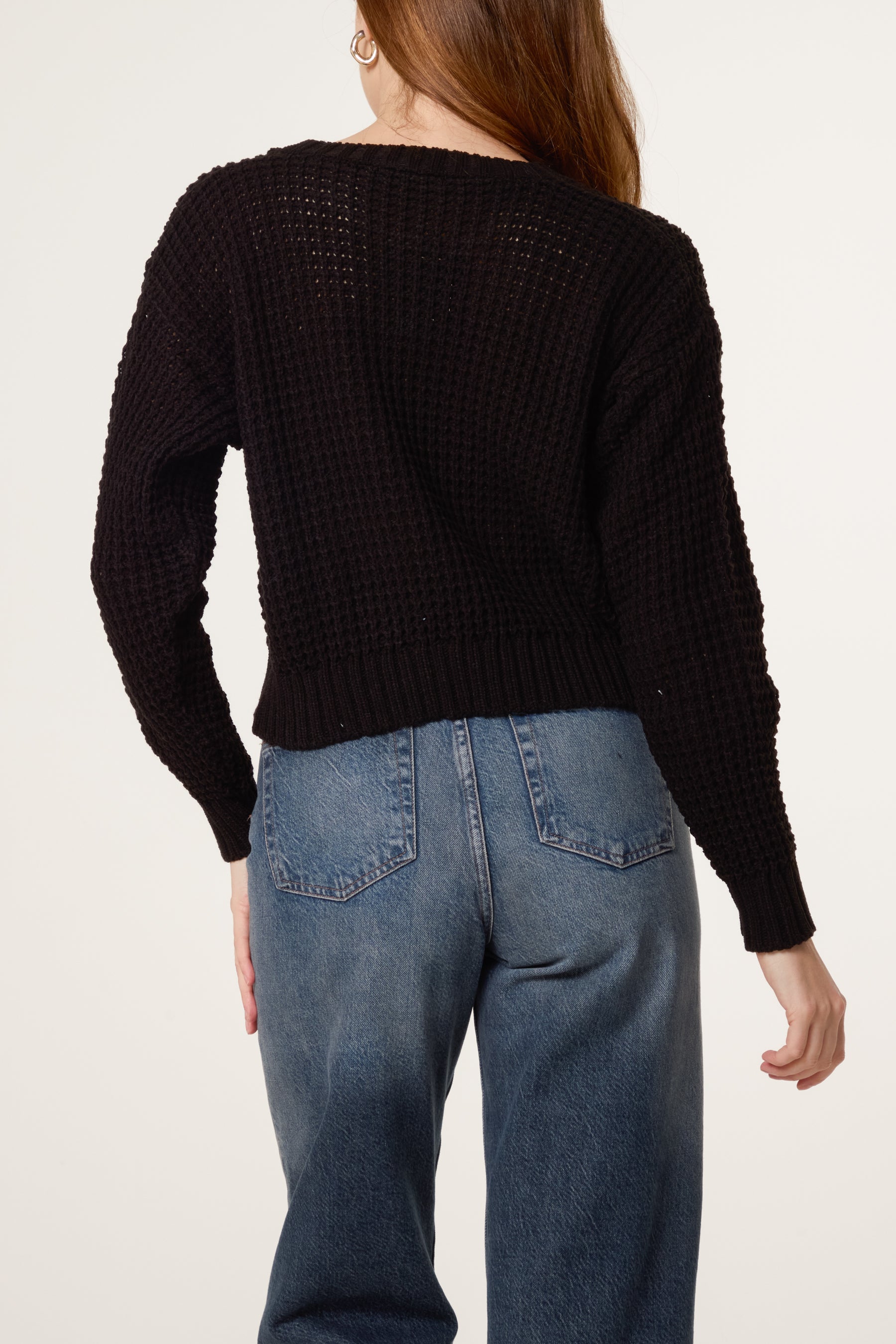 Pointelle Knit Round Neck Jumper