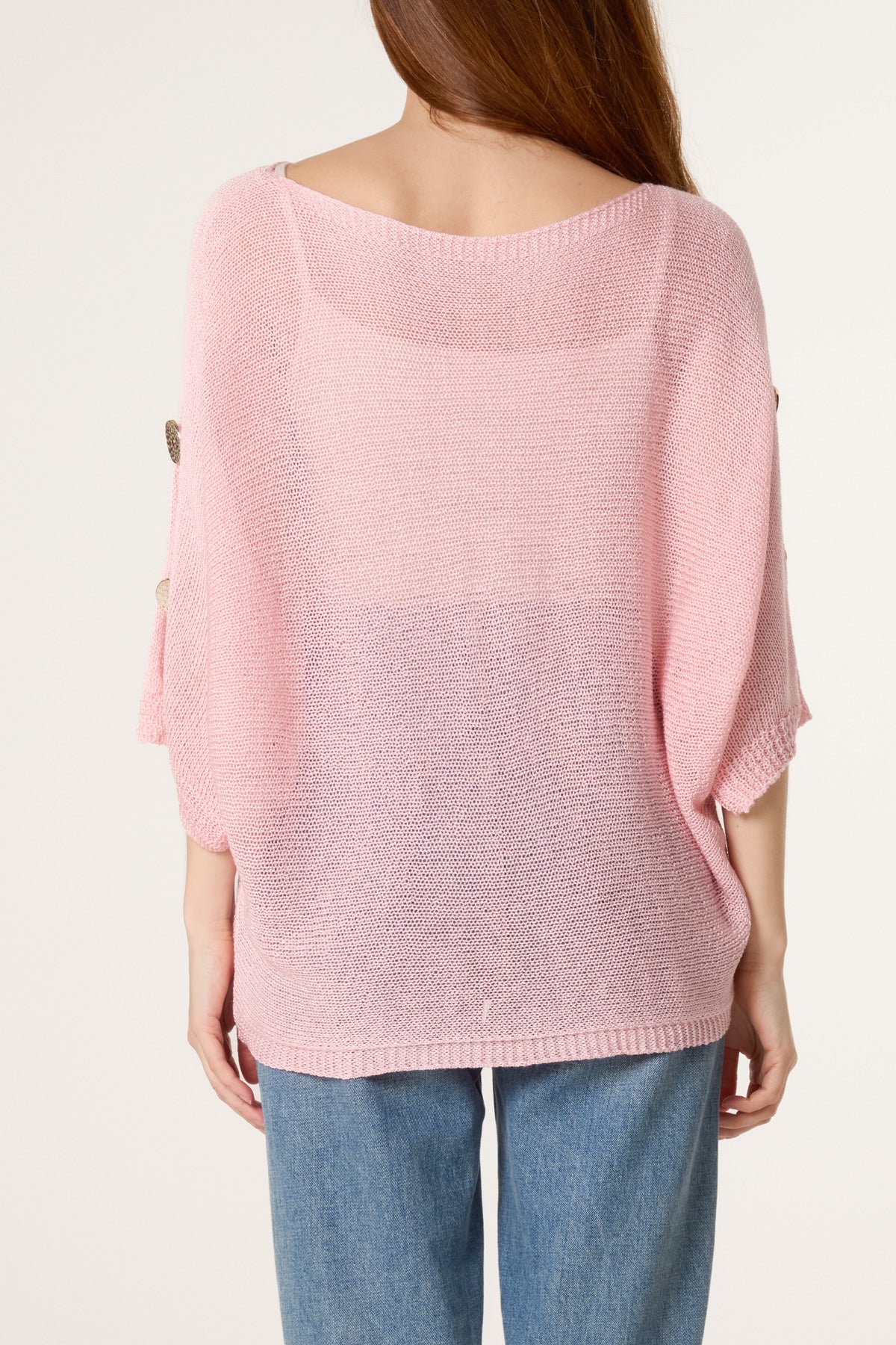 Gold Button Filigree Knit Top