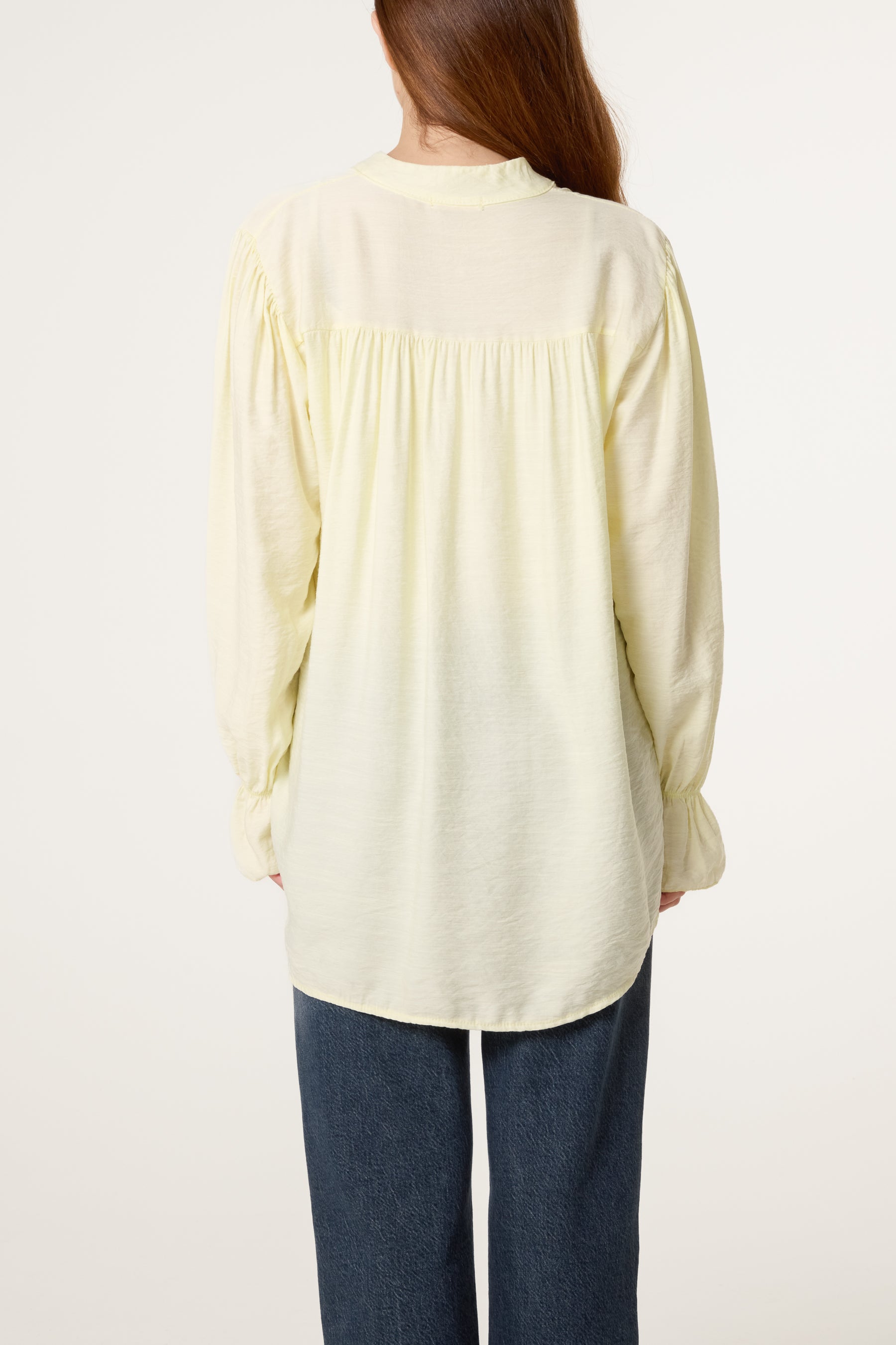 Grandad Collar Bell Sleeve Blouse