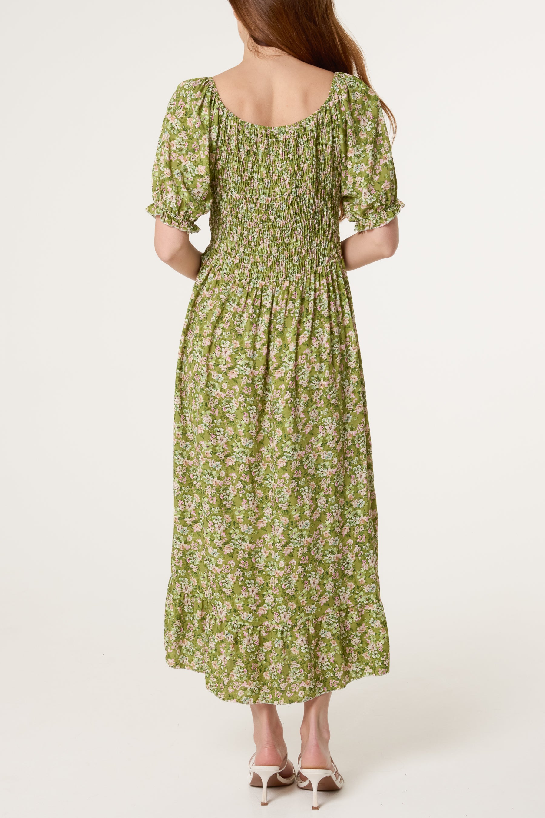 Ditsy Floral Milkmaid Midi Dress